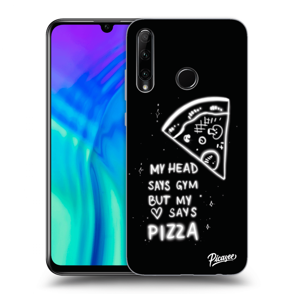 Picasee silikónový čierny obal pre Honor 20 Lite - Pizza