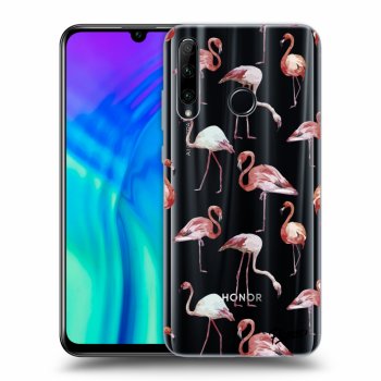 Picasee silikónový prehľadný obal pre Honor 20 Lite - Flamingos