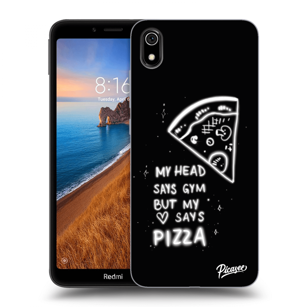 Picasee silikónový čierny obal pre Xiaomi Redmi 7A - Pizza