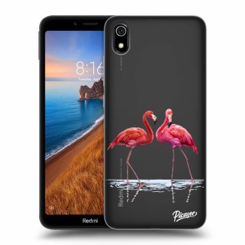 Picasee silikónový prehľadný obal pre Xiaomi Redmi 7A - Flamingos couple