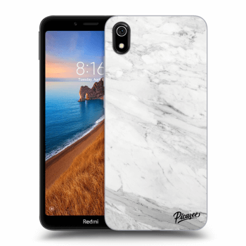Picasee silikónový čierny obal pre Xiaomi Redmi 7A - White marble