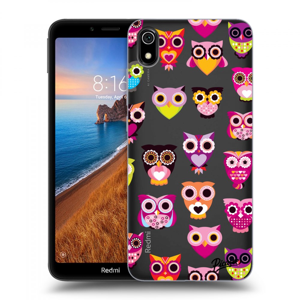 Picasee silikónový prehľadný obal pre Xiaomi Redmi 7A - Owls