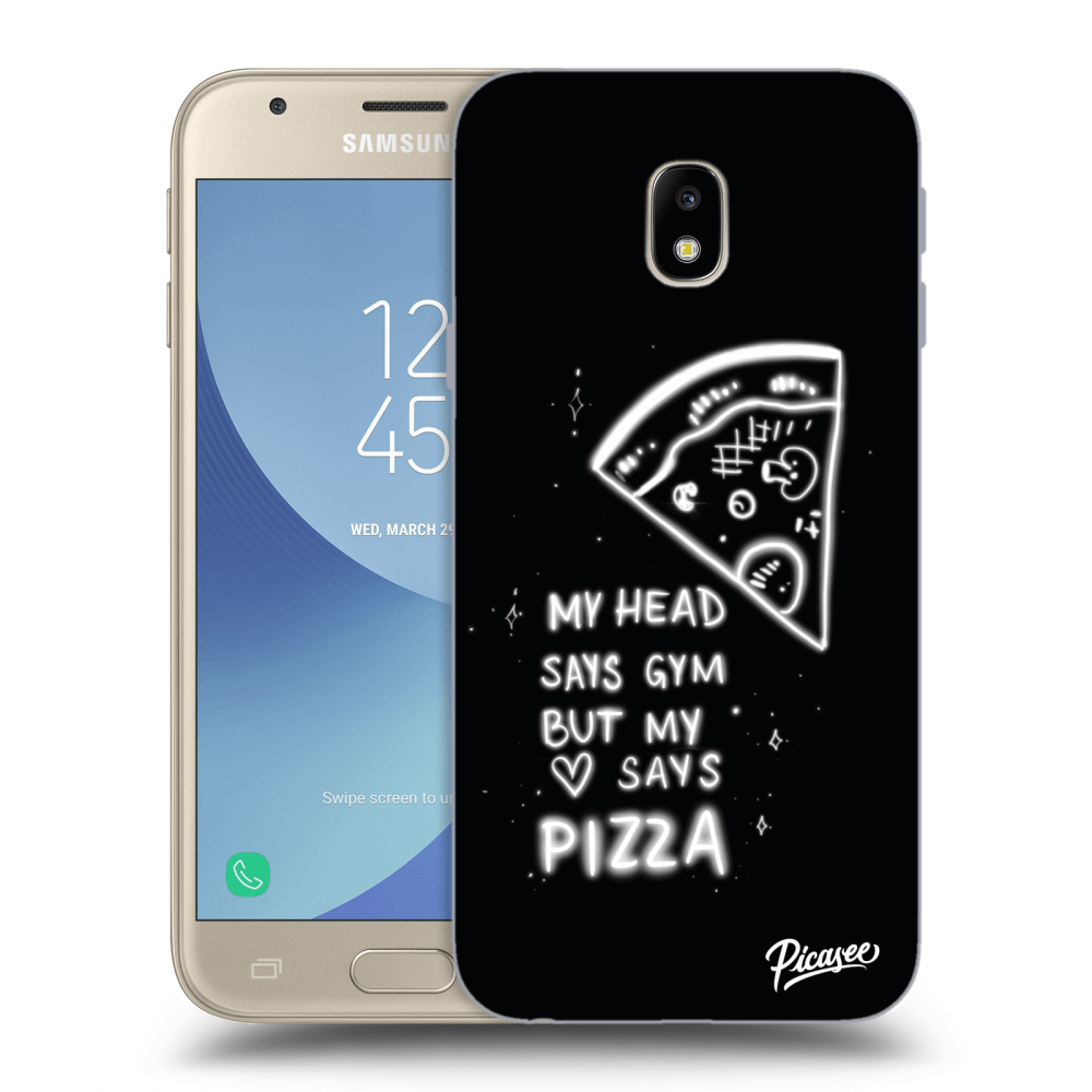 Picasee silikónový čierny obal pre Samsung Galaxy J3 2017 J330F - Pizza