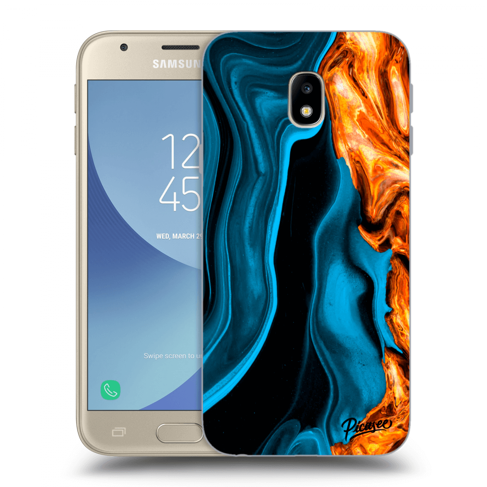 Picasee silikónový prehľadný obal pre Samsung Galaxy J3 2017 J330F - Gold blue