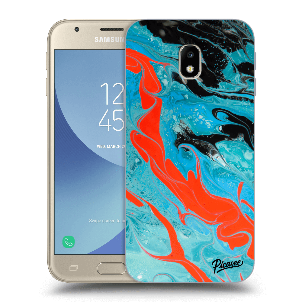Picasee silikónový prehľadný obal pre Samsung Galaxy J3 2017 J330F - Blue Magma