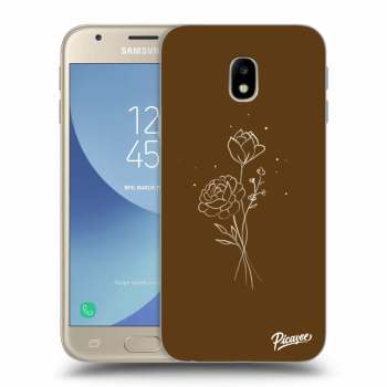 Picasee silikónový čierny obal pre Samsung Galaxy J3 2017 J330F - Brown flowers