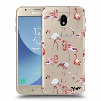 Picasee silikónový prehľadný obal pre Samsung Galaxy J3 2017 J330F - Flamingos
