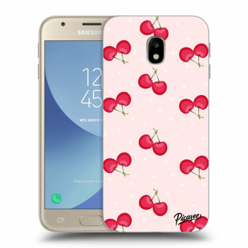 Picasee silikónový čierny obal pre Samsung Galaxy J3 2017 J330F - Cherries