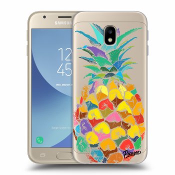 Picasee silikónový prehľadný obal pre Samsung Galaxy J3 2017 J330F - Pineapple