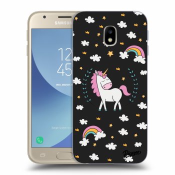 Picasee silikónový čierny obal pre Samsung Galaxy J3 2017 J330F - Unicorn star heaven