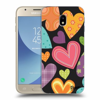 Picasee silikónový čierny obal pre Samsung Galaxy J3 2017 J330F - Colored heart