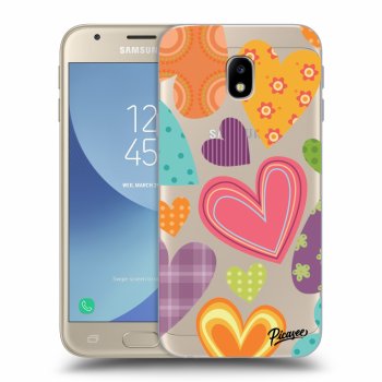 Picasee silikónový prehľadný obal pre Samsung Galaxy J3 2017 J330F - Colored heart
