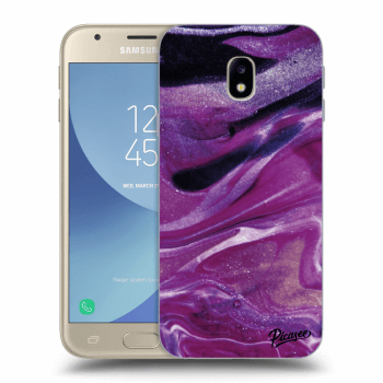 Picasee silikónový čierny obal pre Samsung Galaxy J3 2017 J330F - Purple glitter