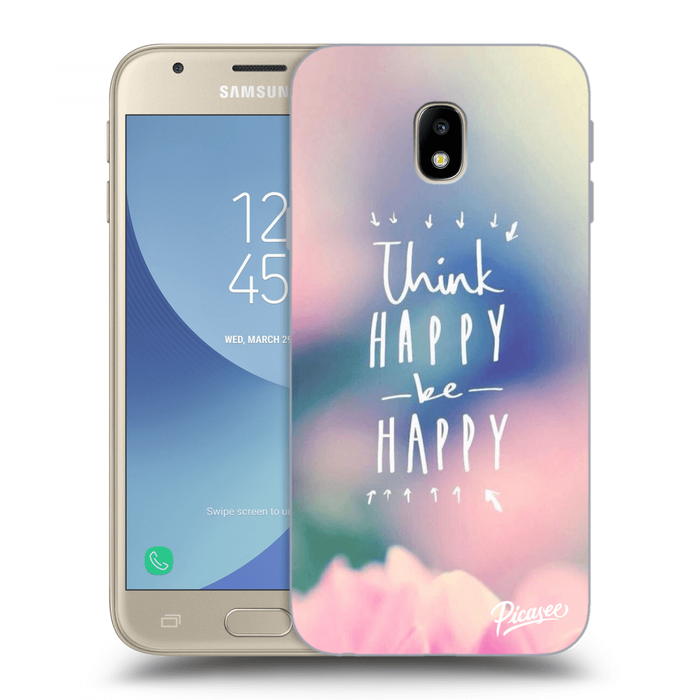 Picasee silikónový prehľadný obal pre Samsung Galaxy J3 2017 J330F - Think happy be happy