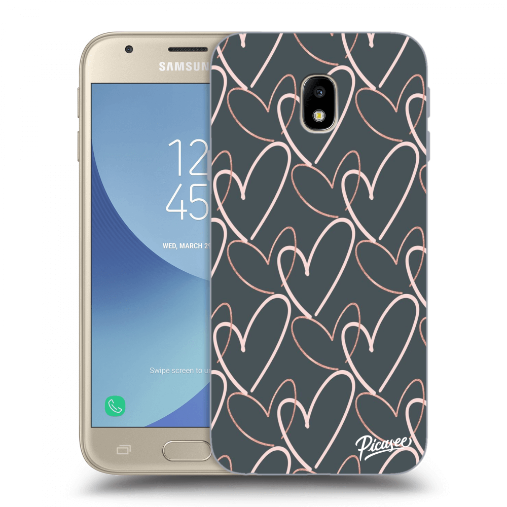Picasee silikónový prehľadný obal pre Samsung Galaxy J3 2017 J330F - Lots of love