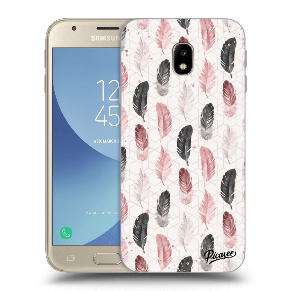 Picasee silikónový prehľadný obal pre Samsung Galaxy J3 2017 J330F - Feather 2