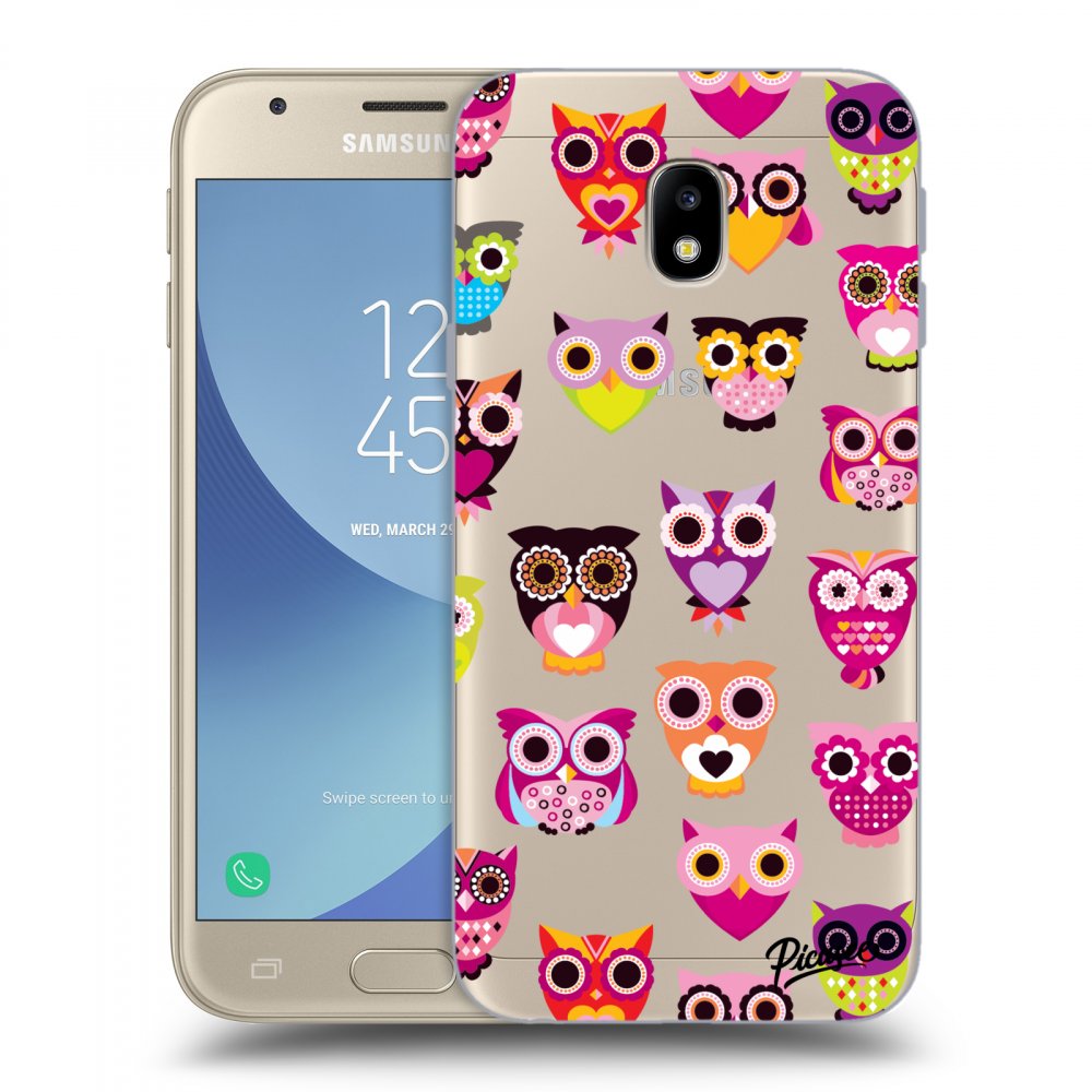 Picasee silikónový prehľadný obal pre Samsung Galaxy J3 2017 J330F - Owls
