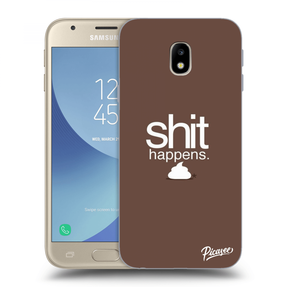 Picasee silikónový prehľadný obal pre Samsung Galaxy J3 2017 J330F - Shit happens