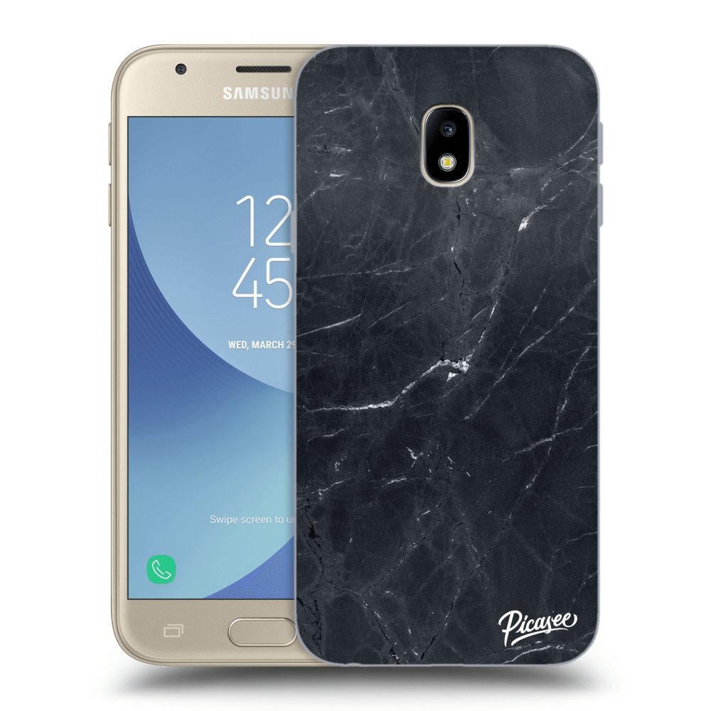 Picasee silikónový prehľadný obal pre Samsung Galaxy J3 2017 J330F - Black marble