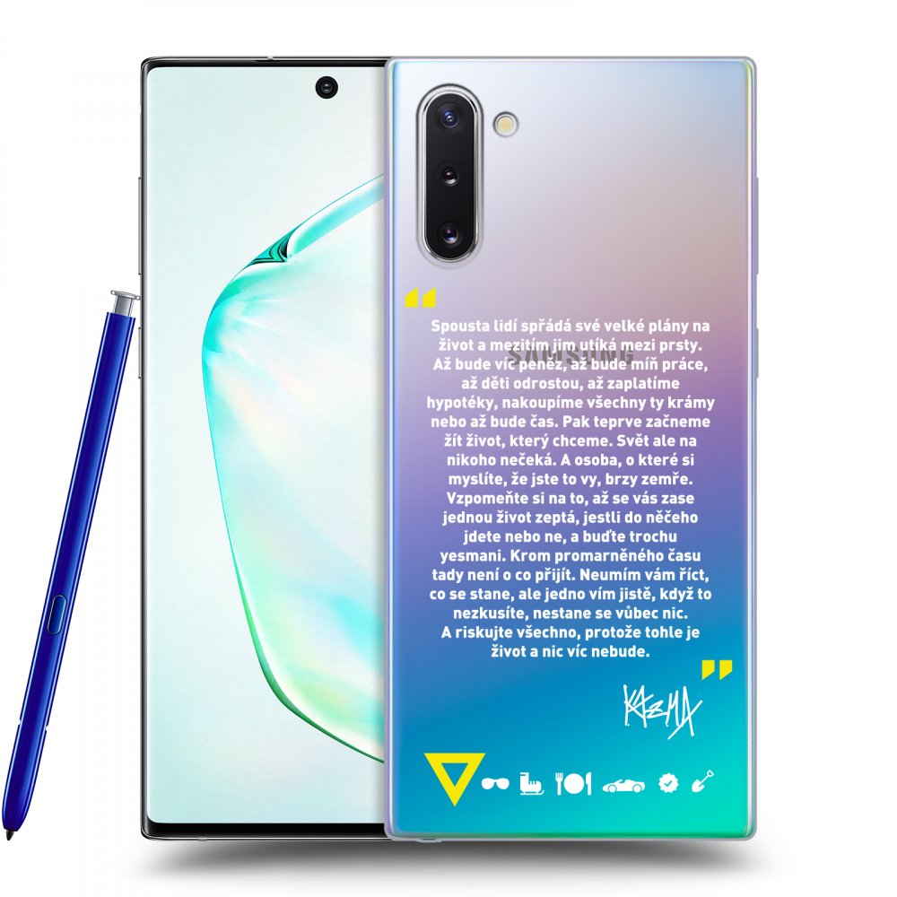 Picasee silikónový prehľadný obal pre Samsung Galaxy Note 10 N970F - Kazma - BUĎTE TROCHU YESMANI
