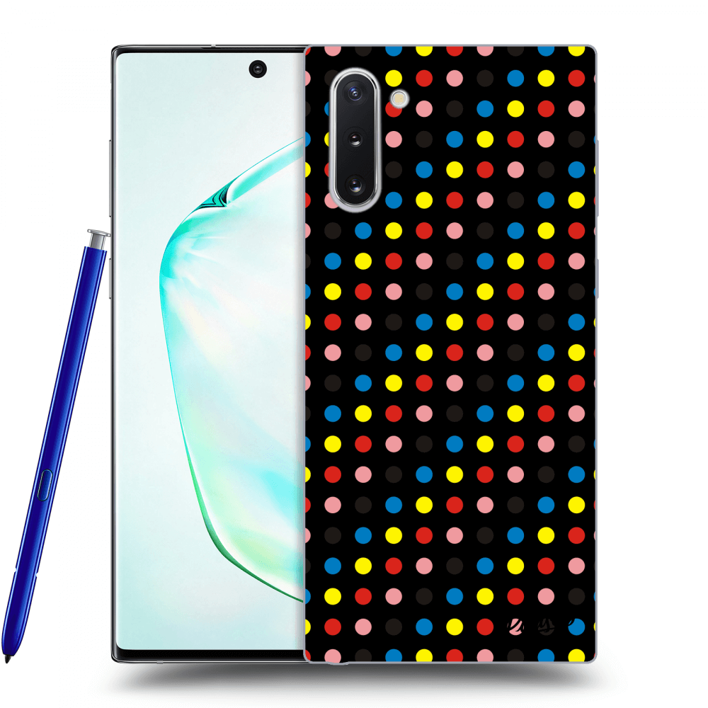 Picasee silikónový čierny obal pre Samsung Galaxy Note 10 N970F - Colorful dots