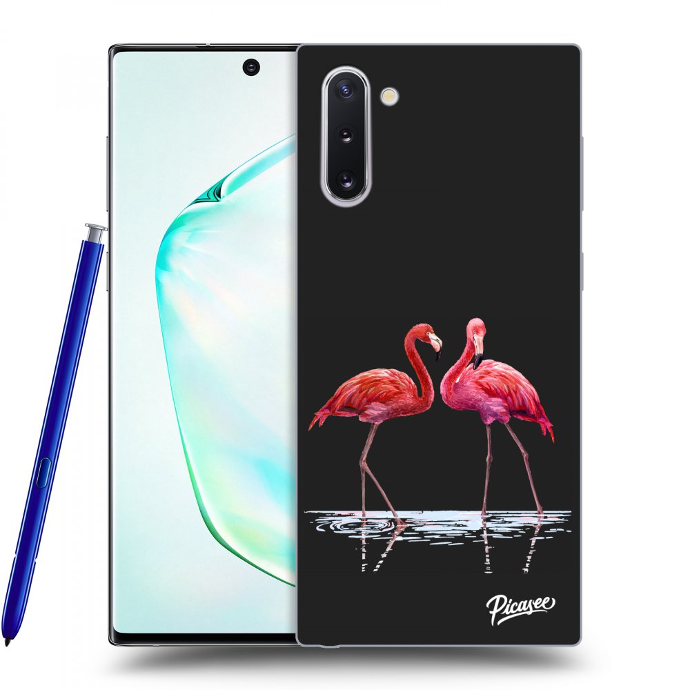 Picasee silikónový čierny obal pre Samsung Galaxy Note 10 N970F - Flamingos couple