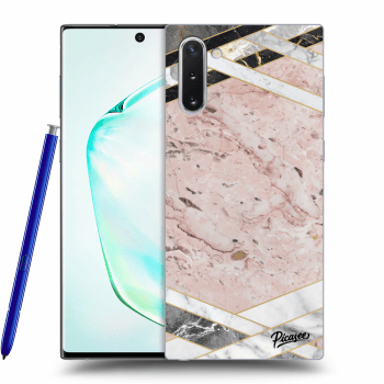 Picasee silikónový prehľadný obal pre Samsung Galaxy Note 10 N970F - Pink geometry