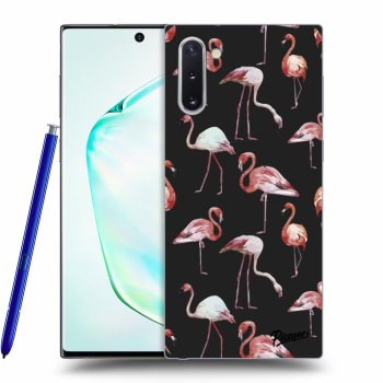 Picasee silikónový čierny obal pre Samsung Galaxy Note 10 N970F - Flamingos