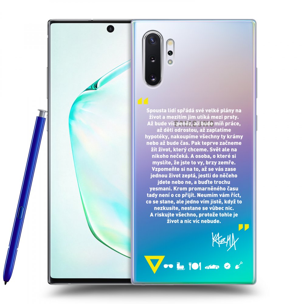 Picasee silikónový prehľadný obal pre Samsung Galaxy Note 10+ N975F - Kazma - BUĎTE TROCHU YESMANI