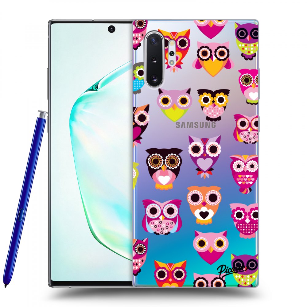 Picasee silikónový prehľadný obal pre Samsung Galaxy Note 10+ N975F - Owls