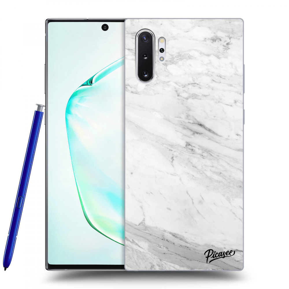 Picasee silikónový prehľadný obal pre Samsung Galaxy Note 10+ N975F - White marble