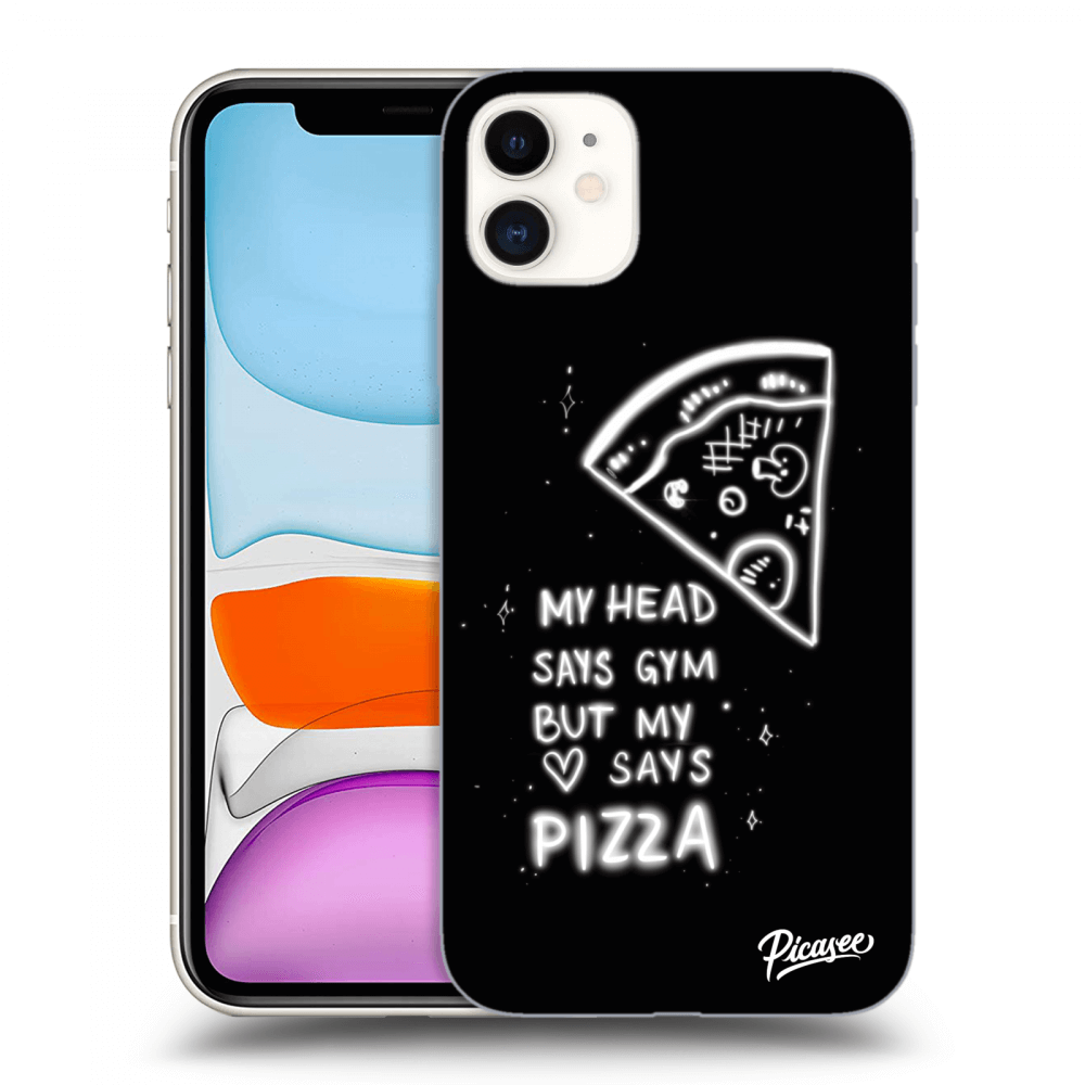Picasee silikónový čierny obal pre Apple iPhone 11 - Pizza