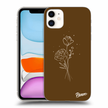 Picasee silikónový prehľadný obal pre Apple iPhone 11 - Brown flowers