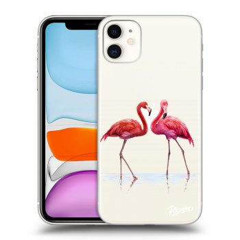 Picasee silikónový prehľadný obal pre Apple iPhone 11 - Flamingos couple