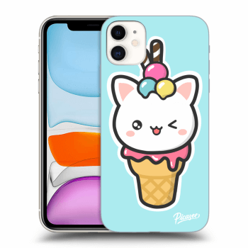 Picasee silikónový prehľadný obal pre Apple iPhone 11 - Ice Cream Cat
