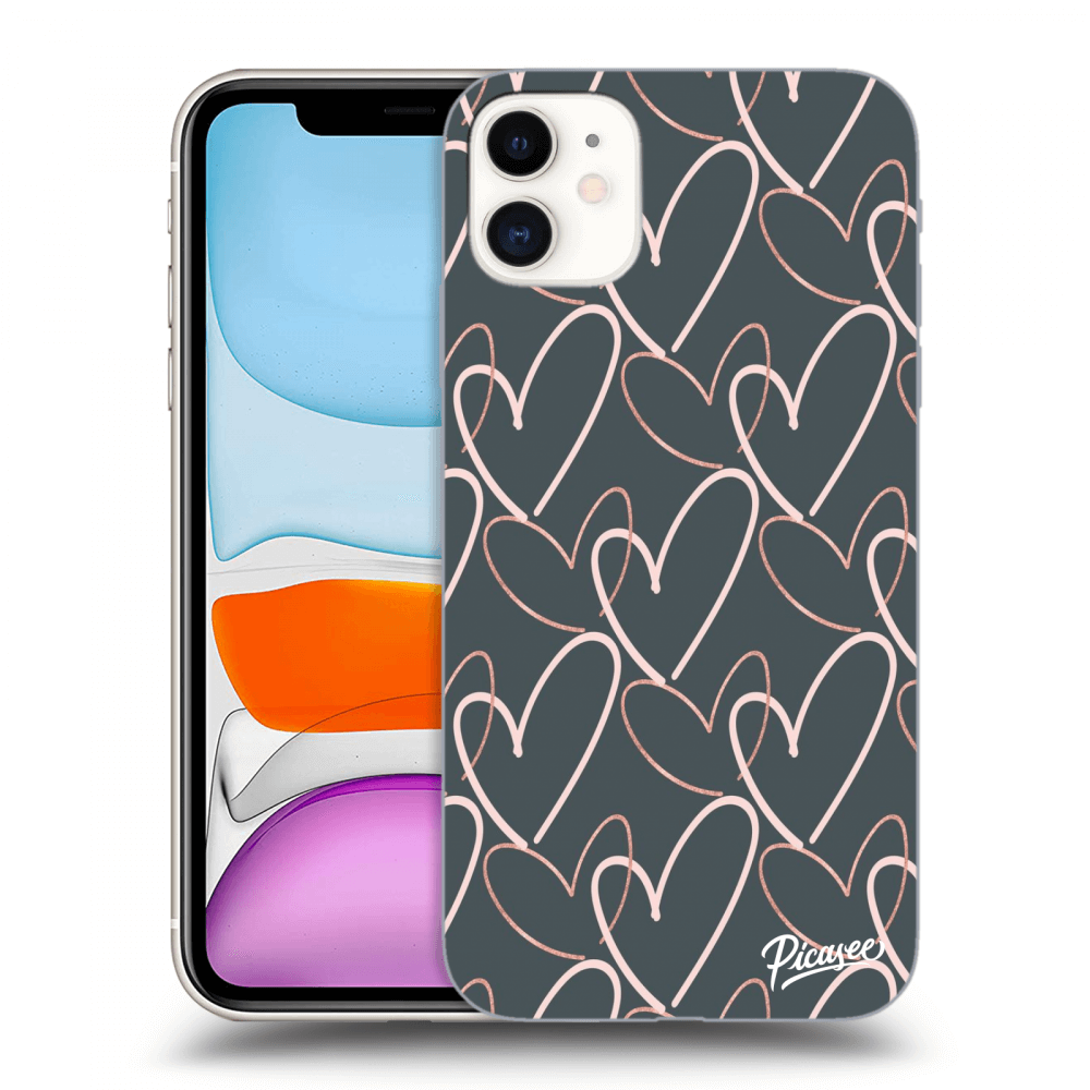 Picasee silikónový prehľadný obal pre Apple iPhone 11 - Lots of love