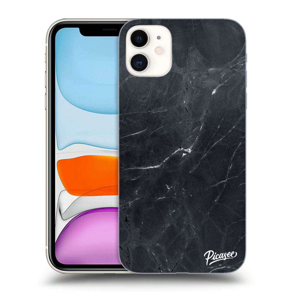Picasee silikónový prehľadný obal pre Apple iPhone 11 - Black marble