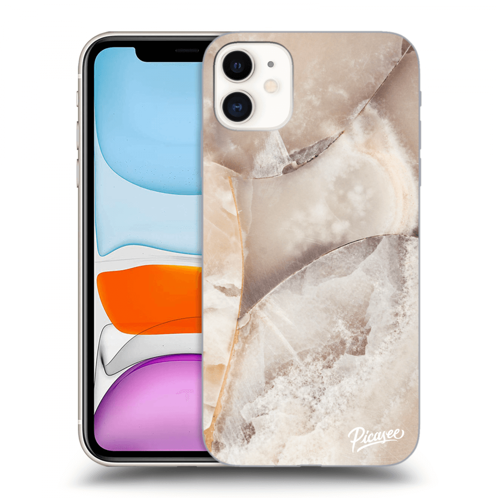 Picasee silikónový prehľadný obal pre Apple iPhone 11 - Cream marble