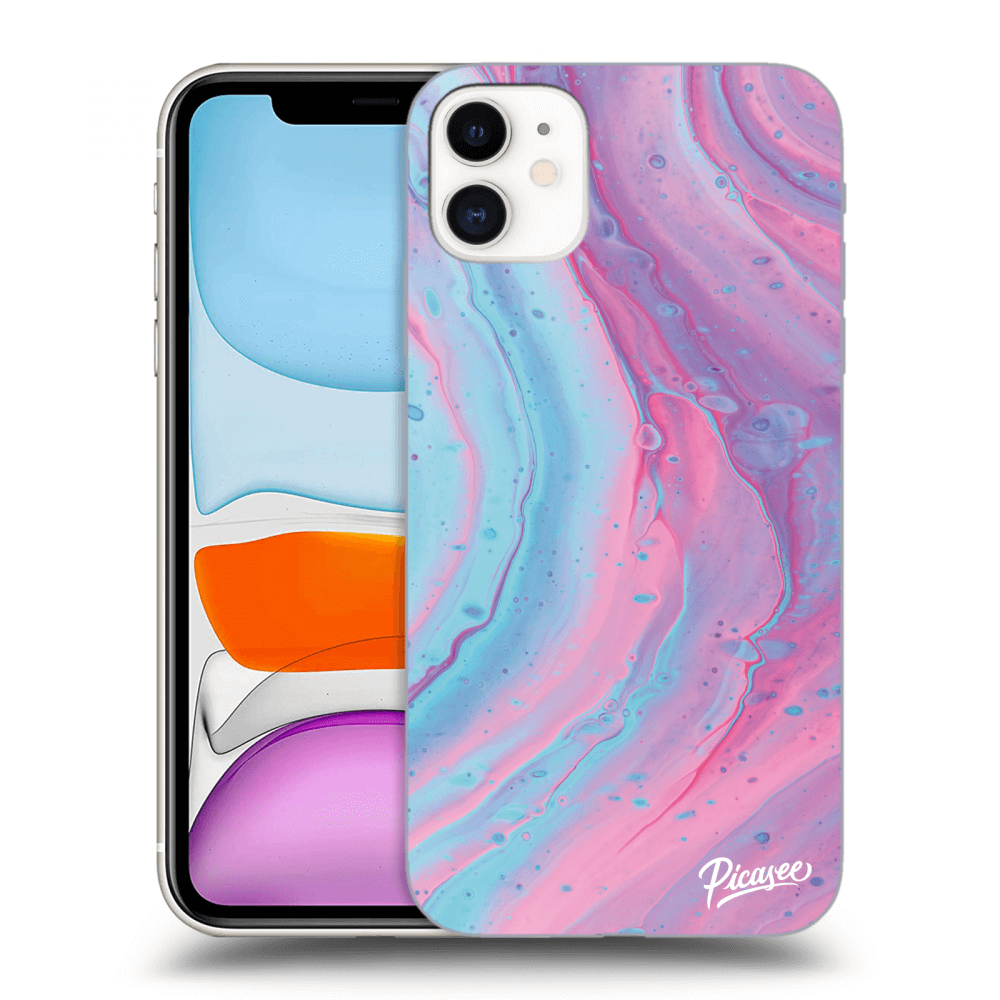 Picasee silikónový prehľadný obal pre Apple iPhone 11 - Pink liquid