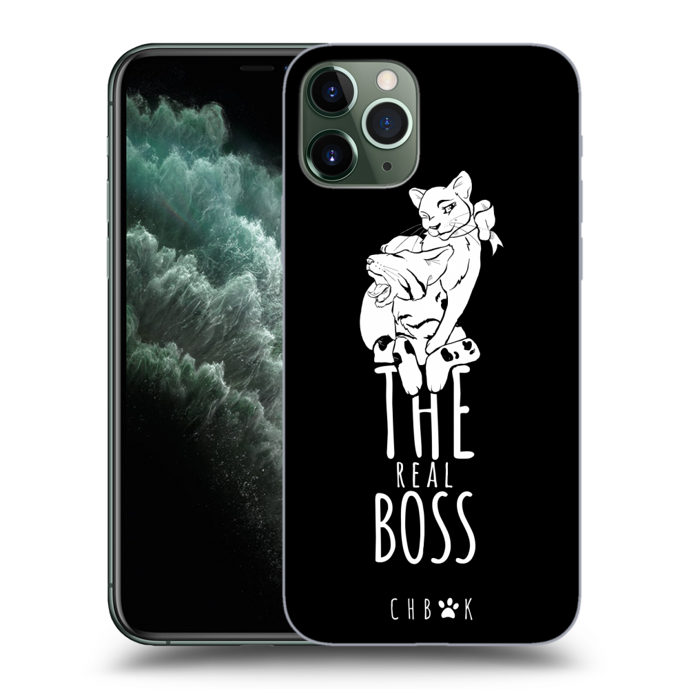 Picasee silikónový prehľadný obal pre Apple iPhone 11 Pro - CHBMK - The real Boss - black