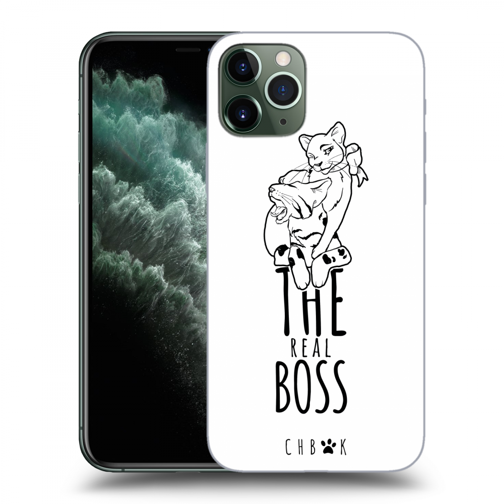 Picasee silikónový prehľadný obal pre Apple iPhone 11 Pro - CHBMT - The real Boss - white