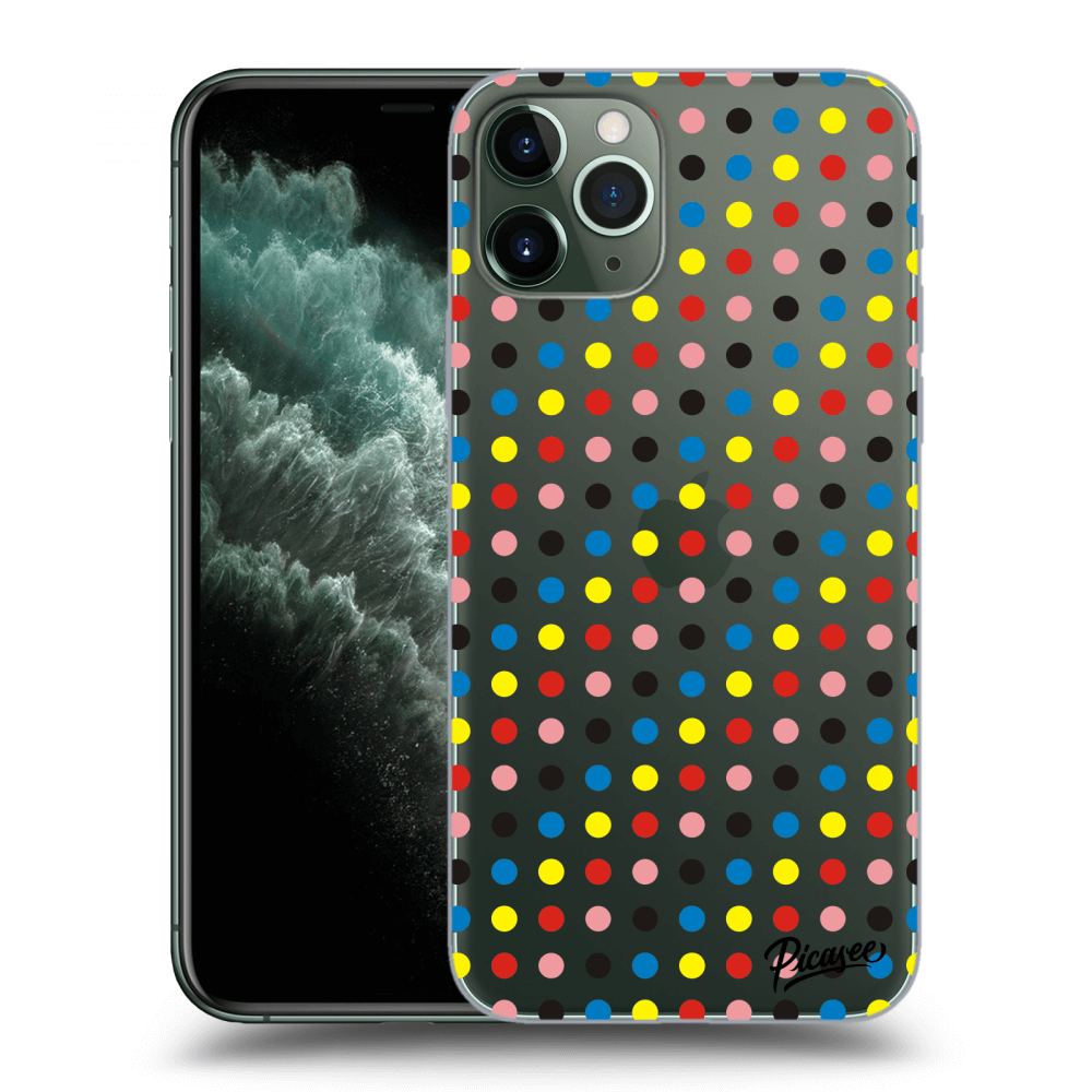 Picasee silikónový prehľadný obal pre Apple iPhone 11 Pro - Colorful dots