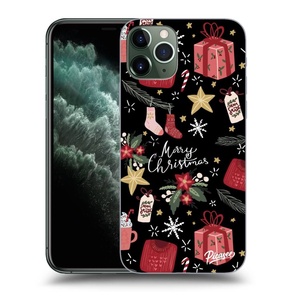 Picasee silikónový čierny obal pre Apple iPhone 11 Pro - Christmas