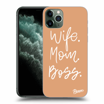Picasee silikónový prehľadný obal pre Apple iPhone 11 Pro - Boss Mama