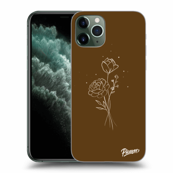 Picasee silikónový prehľadný obal pre Apple iPhone 11 Pro - Brown flowers