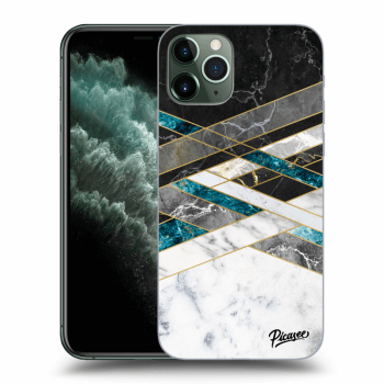 Picasee silikónový prehľadný obal pre Apple iPhone 11 Pro - Black & White geometry