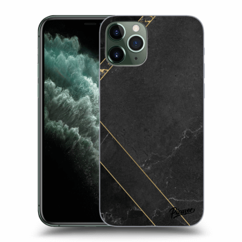 Picasee silikónový prehľadný obal pre Apple iPhone 11 Pro - Black tile