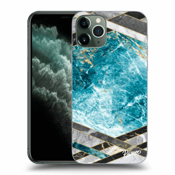 Picasee silikónový prehľadný obal pre Apple iPhone 11 Pro - Blue geometry