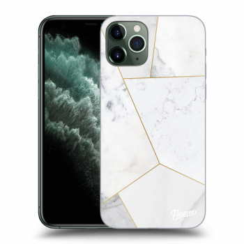 Picasee silikónový prehľadný obal pre Apple iPhone 11 Pro - White tile