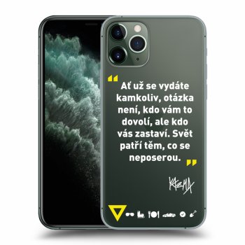 Picasee silikónový prehľadný obal pre Apple iPhone 11 Pro - Kazma - SVĚT PATŘÍ TĚM, CO SE NEPOSEROU